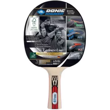 Donic Schildkröt Legends 900 galda tenisa raketes komplekts Melns/Sarkans Koka