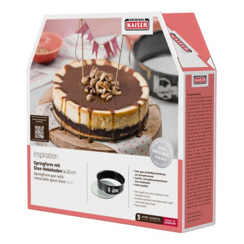 KAISER Inspiration Springform Pan ar stikla paceļamo dibenu, 26 cm apaļa
