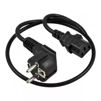 SYNERGY21 Strāvas vads 230V Schuko CEE7 ligzda uz IEC C13 kontaktdakšu, 1,8m, Melns (S218200)