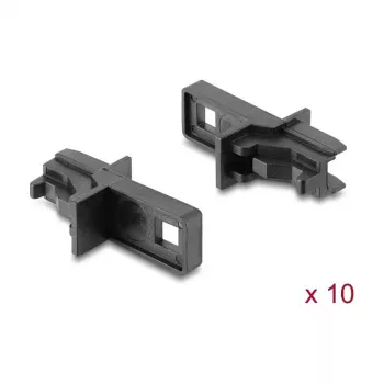 DELOCK Putekļu aizsargvāciņš E2000 Simplex ligzdai, 10 gab., melns