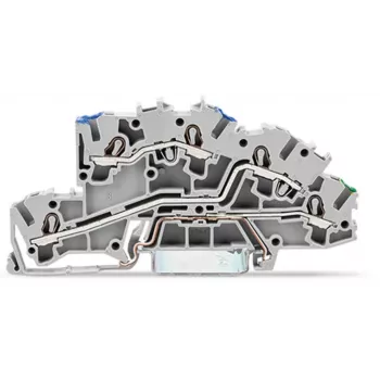 WAGO 2003-7646 3-vadu caurlaides spaiļu bloks, 2,5 mm², 800 V, pelēks, DIN-sliedes montāžai