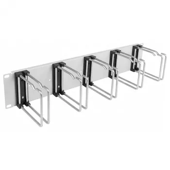 EFB 19 inch 2U Cable Management Panel ar 5 Metāla Dubultcilpām 110 mm RAL7035 (699983.2)