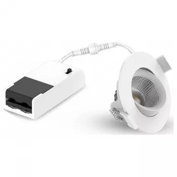 LEUCHTEK GMBH SPR-6W-XWW Iebūvējamais LED prožektors, IP44, alumīnijs, grozāms, izvēlama gaismas krāsa
