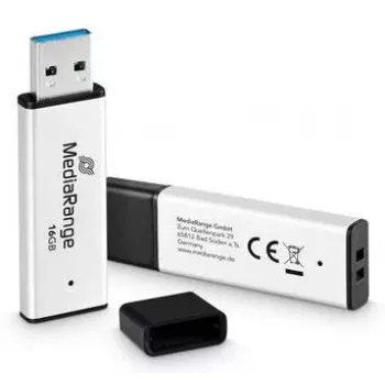 MEDIARANGE MR1899 USB 3.2 16GB zibatmiņa sudraba krāsā