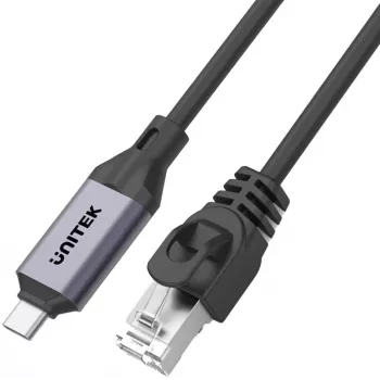 UNITEK USB-C to RJ45 Gigabit Ethernet Adapter, 1m, Space Gray