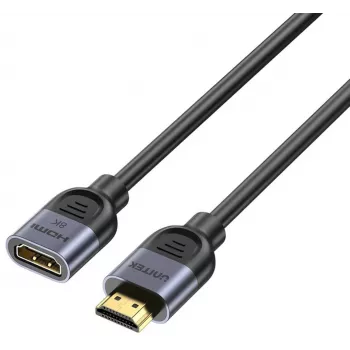 UNITEK HDMI 2.1 pagarinātāja kabelis 1,5m vīriņš-sieviete 8K 48Gbps Melns