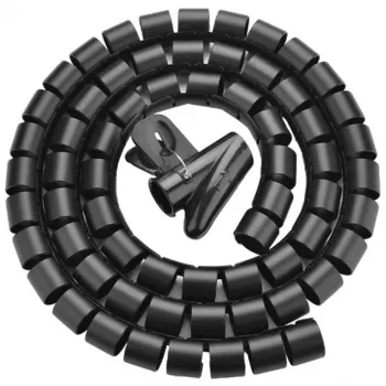 UNITEK Spiral Cable Organizer, 25m, 22mm Diameter, Black