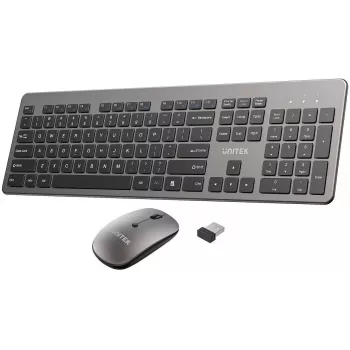 UNITEK SlimDuo 2.4G bezvadu tastatūras un peles komplekts - Melns