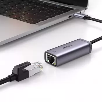 UGREEN USB-C uz RJ45 Gigabitu Ethernet Adapteris (Pelēks) - 40322 CM483