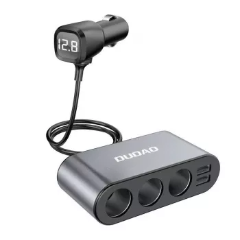 Dudao Car Charger 2x USB / 3x Cigarette Lighter Splitter Black (R1Pro black)