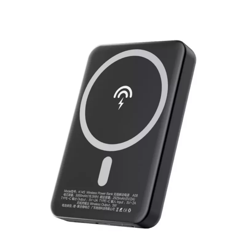 Dudao K14S Bezvadu Power Bank 5000mAh 10W Melns