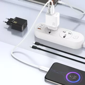 Dudao A26T GaN 25W USB-A, USB-C Lādētājs - Melns