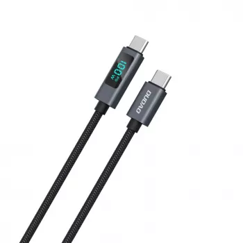 Dudao L7C USB-C to USB-C 100W kabelis ar LED displeju 1m - Melns