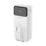 Dudao K15Max 30000mAh PD 22,5W Powerbank ar USB-C un Lightning kabeļiem Balts