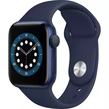 Apple Watch Series 6 GPS, 40mm Aluminium Case with Deep Navy Sport Band Blue
