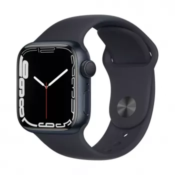 Apple Watch Series 7 GPS, 41mm Midnight Aluminium Case with Sport Band - Regular Midnight