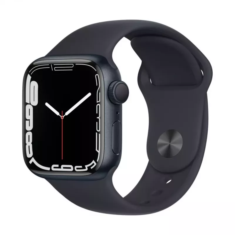 Apple Watch Series 7 GPS, 41mm Midnight Aluminium Case with Sport Band - Regular Midnight