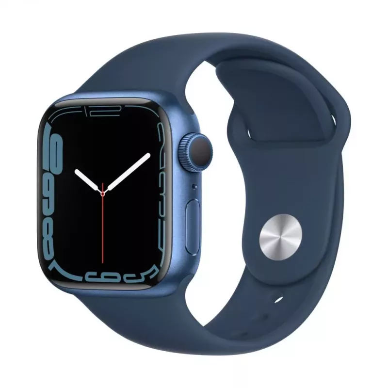 Apple Watch Series 7 GPS, 41mm Blue Aluminium Case with Sport Band - Regular Abyss Blue