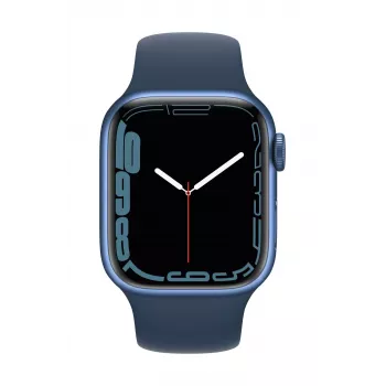 Apple Watch Series 7 GPS, 41mm Blue Aluminium Case with Sport Band - Regular Abyss Blue