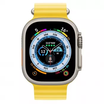 Apple Watch Ultra GPS + Cellular, 49mm Titanium Case with Yellow Ocean Band