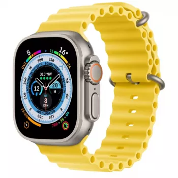 Apple Watch Ultra GPS + Cellular, 49mm Titanium Case with Yellow Ocean Band