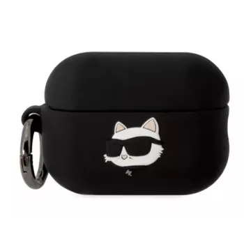 Karl Lagerfeld Apple AirPods 3 Logo NFT Choupette Head Silicone Case Black