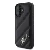 Karl Lagerfeld cietais maciņš iPhone 16, Quilted Signature, melns