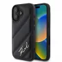 Karl Lagerfeld cietais maciņš iPhone 16, Quilted Signature, melns