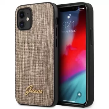 Guess Apple iPhone 12 mini 5,4 inch Lizard Cover Gold