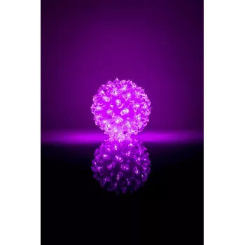 LED dekoratīvā bumba ar ziedu rakstu 50 LED 11 cm Violeta
