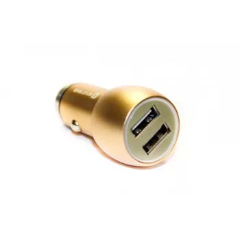 Evelatus ECC01 GOLD Auto lādētājs 2 USB porti 3.1A ar nerūsējošā tērauda avārijas glābšanas instrumentu Zelts