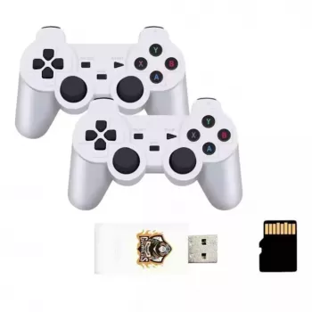 GameBox HY00 64bit Retro 20K Game 4K HDMI Stick Console / Android Box ar 2x Bezvadu Kontrolieriem Balts
