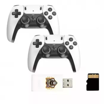GameBox HY01 64-bit Retro 20K Game 4K HDMI Stick Console / Android Box ar 2x Bezvadu Kontrolieriem Balts