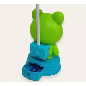 Kiddyz NL1 Space Froggy Kids Night Light Desk Lamp (20x10cm) ar USB barošanu un zīmuļu asināmo – Zaļš