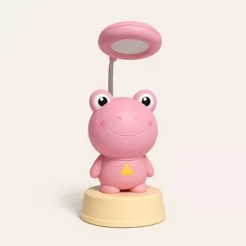 Kiddyz NL2 Space Froggy Kids Night Light Desk Lamp (20x10cm) ar USB barošanu un zīmuļu asināmo – Rozā
