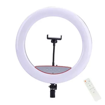 Elight SR14 36cm LED Ring Light ar viedtālruņa turētāju + 220V adapteri + Bluetooth tālvadību Melns