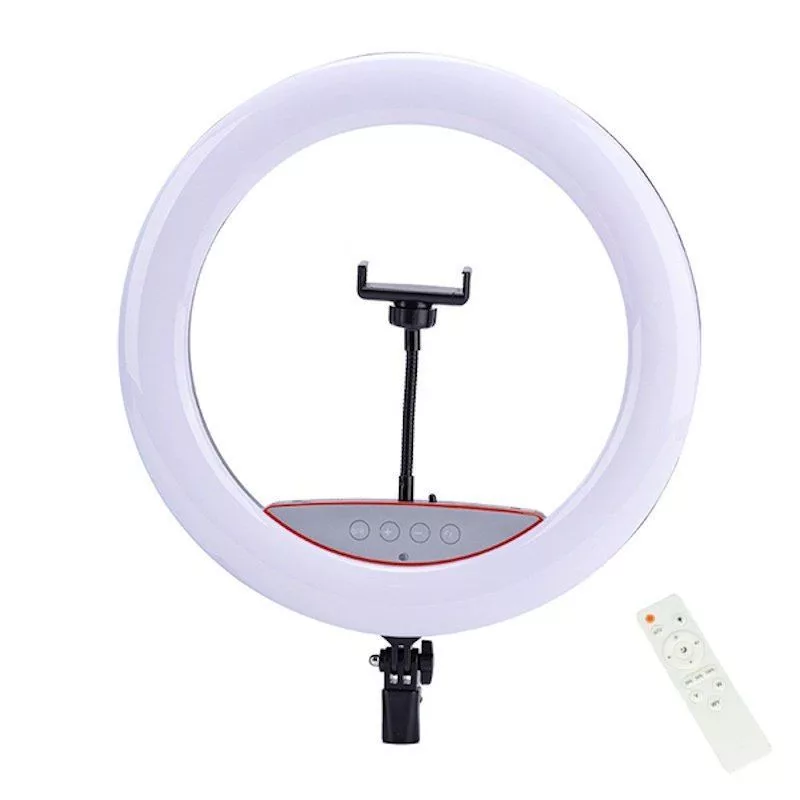Elight SR14 36cm LED Ring Light ar viedtālruņa turētāju + 220V adapteri + Bluetooth tālvadību Melns