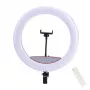 Elight SR14 36cm LED Ring Light ar viedtālruņa turētāju + 220V adapteri + Bluetooth tālvadību Melns