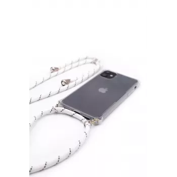 Evelatus Apple iPhone X/XS Case with Rope White Stripes Transparent