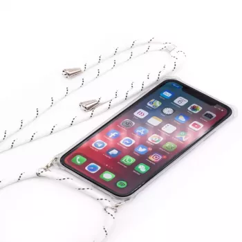 Evelatus Apple iPhone XR Case with Rope White Stripes Transparent