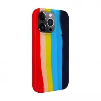 Evelatus Apple iPhone 13 Pro Max Silicone Case Multi-Colored Rainbow