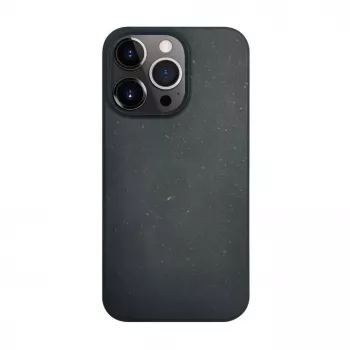 iLike Apple iPhone 13 Pro Max Silicone Plastic Case Eco Print Design Black