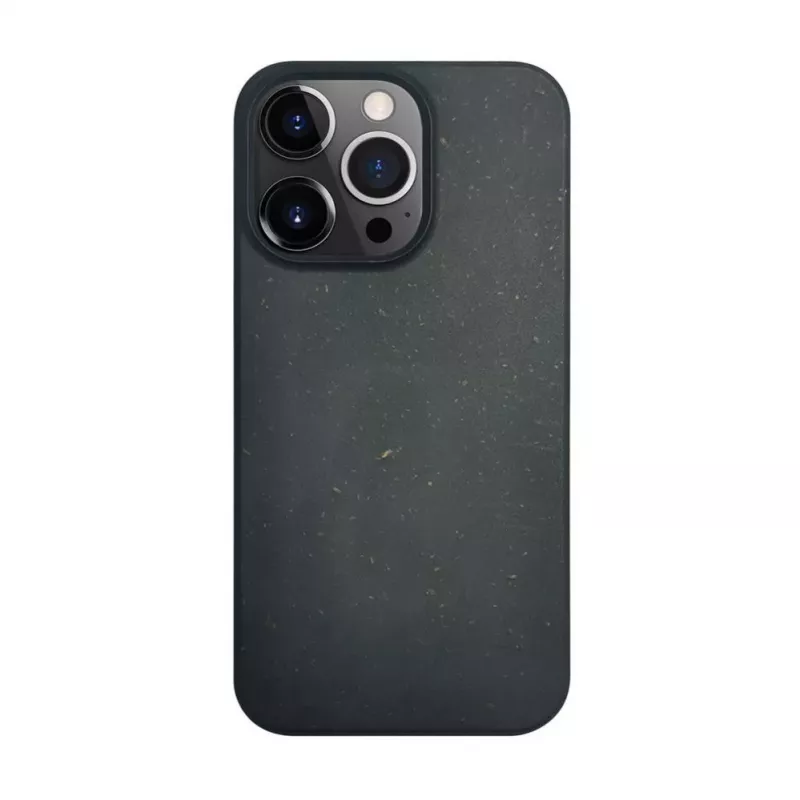 iLike Apple iPhone 13 Pro Max Silicone Plastic Case Eco Print Design Black