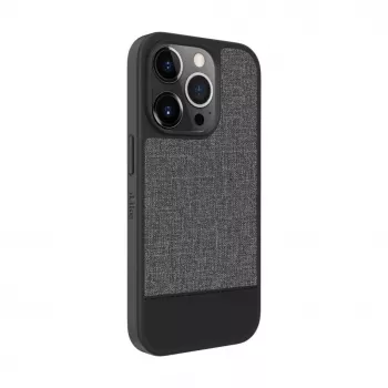 iLike Apple iPhone 14 Pro Max Plastic Leather Back Cover Gray