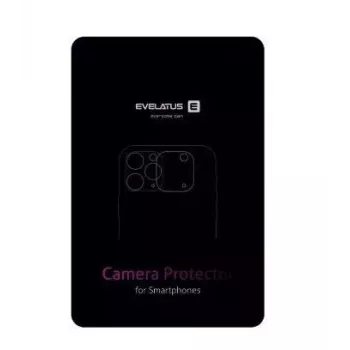Evelatus Samsung Galaxy S23 Full Camera Lens Protector Armor - rūdīts stikls ar alumīnija rāmi, 9H cietība, melns