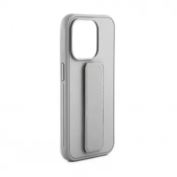 iLike Apple iPhone 15 Silicone Case with Stand Silver