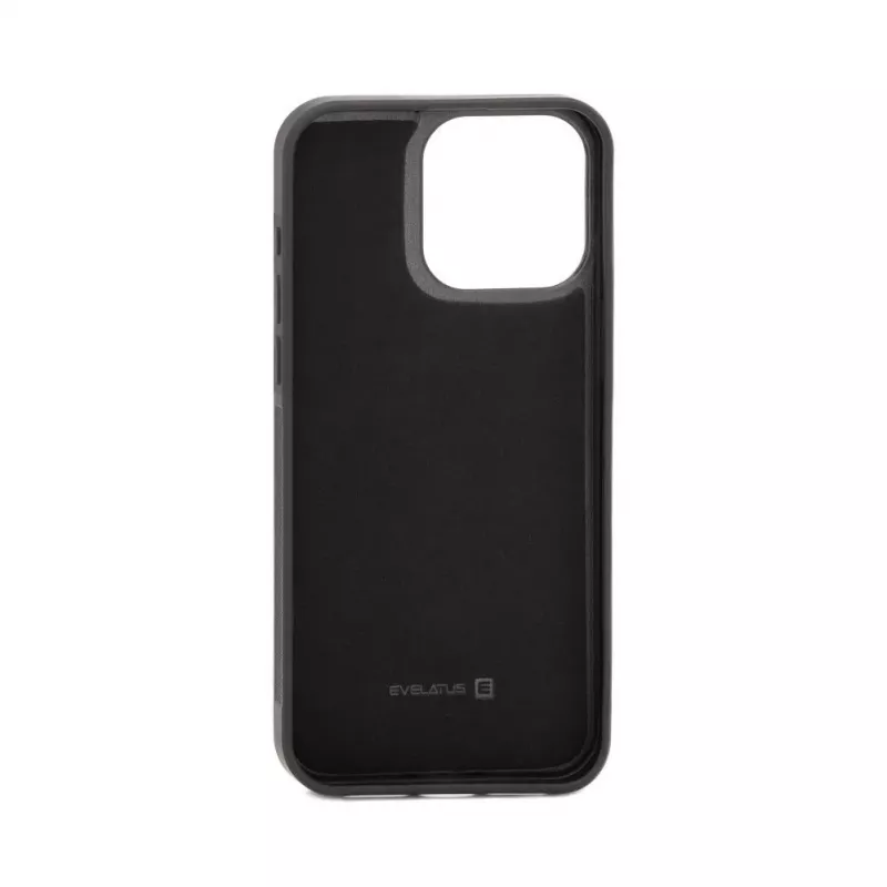 Evelatus Apple iPhone 14 Pro Max Ādas Maciņš Ar Rāvējslēdzēju Ziedu Raksts Melns