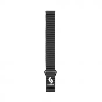 Connect 22mm Flat Head Leather - Silicone Loop Magnetic Watch Strap (130mm M/L) Black