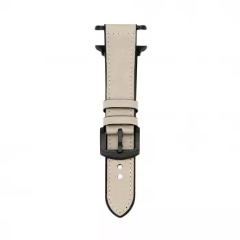 Connect Watch 42/44/45mm Silicone Patch Leather Watch Strap (132mm M/L) White