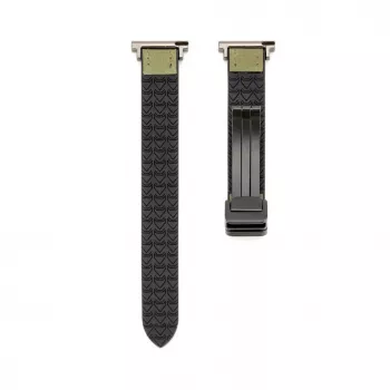 Connect 22mm Silicone Leather Watch Strap with Magnetic Forest Green